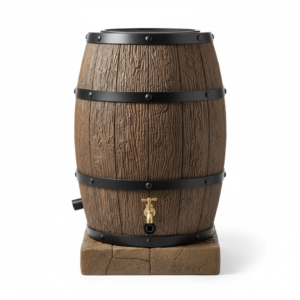 Good Ideas RW50-OAK Rain Wizard 50 Gallon Barrel