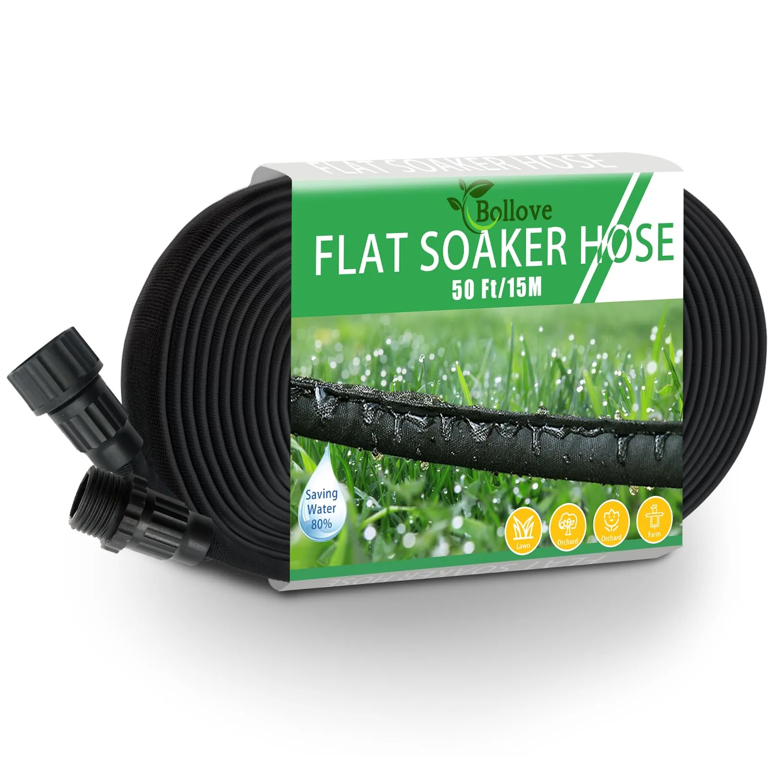 Soaker Hose 50ft Flat Heavy Duty Garden Soaker image 2