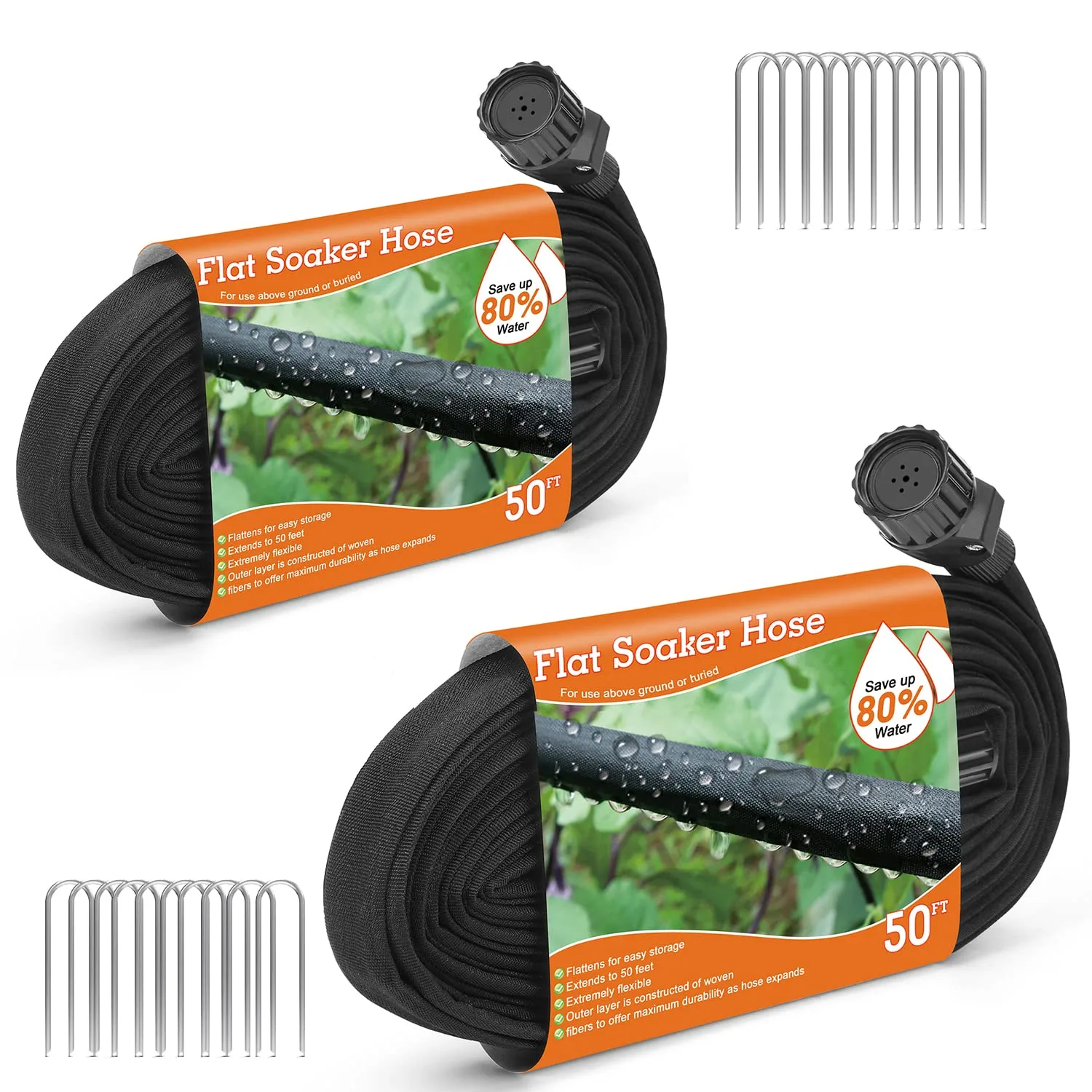 Soaker Hose 50ft Flat Heavy Duty Garden Soaker image 3